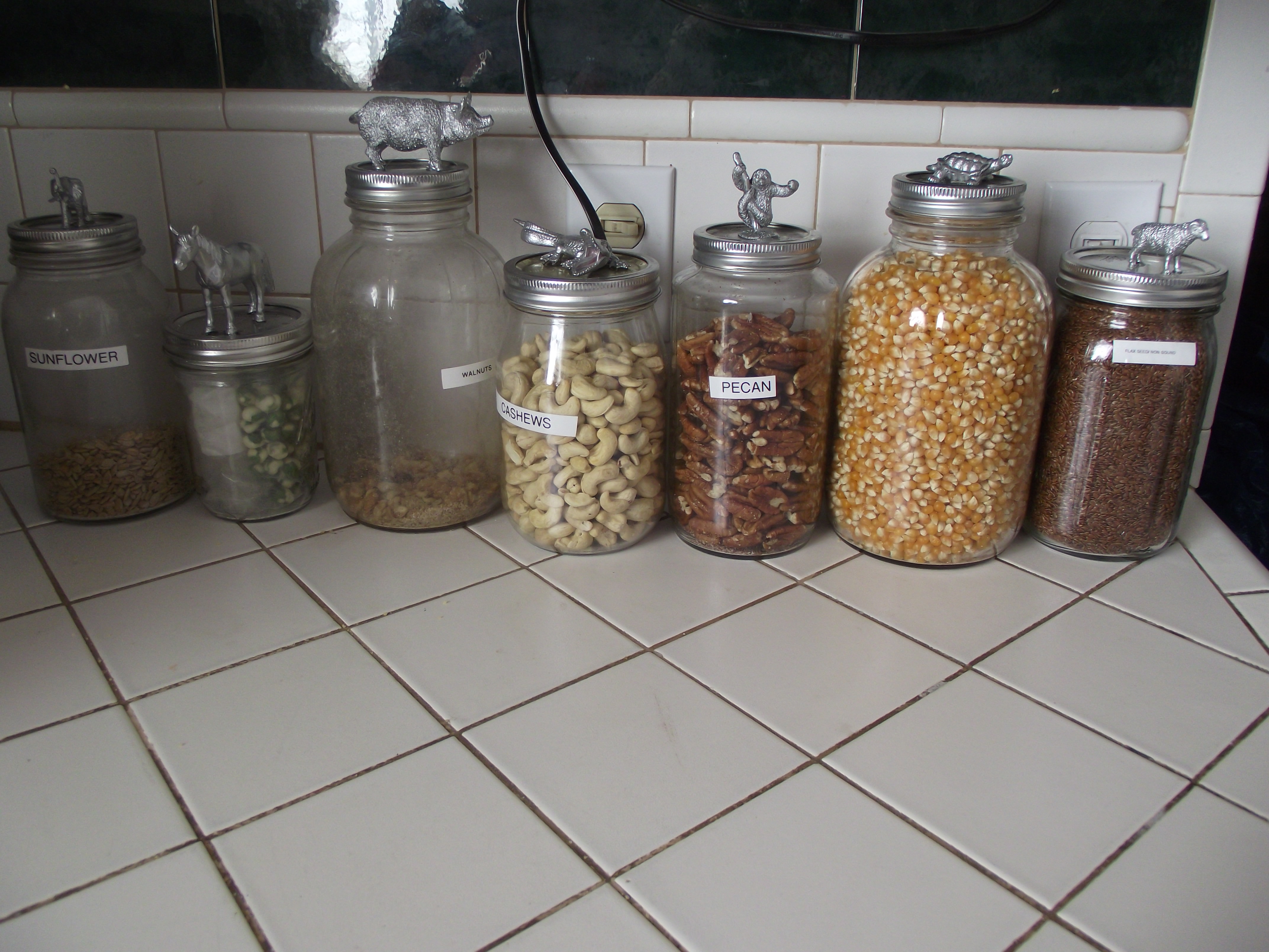 Upcycled Glass Jars as Kitchen Storage